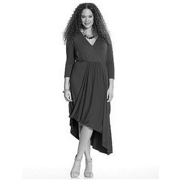 NEW Lane Bryant Drape Front Maxi Dress 14/16 - Picture 2 of 7